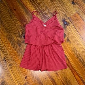 J.O.A. Vibrant Red V-Neck Top